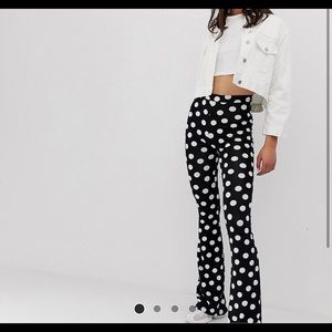ASOS Tall  black and white polka dot pants-NWT
